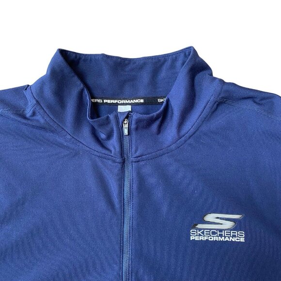 Skechers 1/4 Zip Pullover Mens XXXL Golf GO RUN Blue Long Sleeve Stretch - Picture 3 of 7